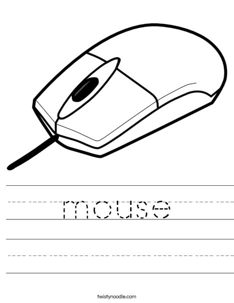 Computer Mouse 1 Worksheet