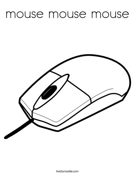 Computer Mouse 1 Coloring Page