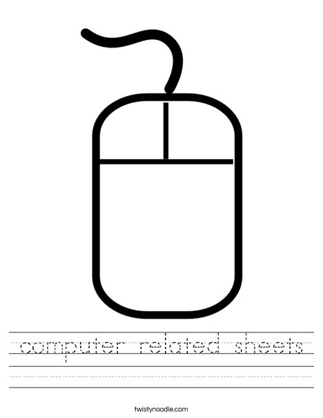Computer Mouse Worksheet