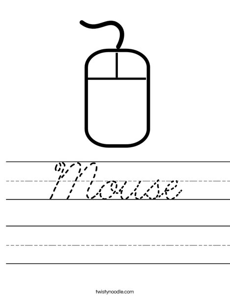 Computer Mouse Worksheet