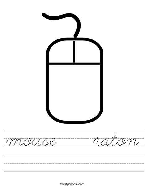 Mouse Raton Worksheet Cursive Twisty Noodle mouse-raton-worksheet-cursive-twisty-noodle