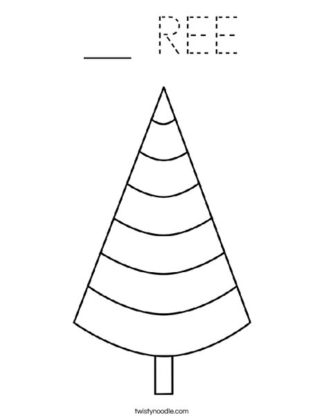 Cone Shaped Tree Coloring Page