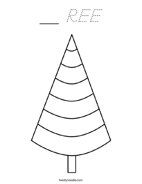 Cone Shaped Tree Coloring Page