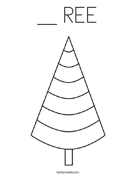 Cone Shaped Tree Coloring Page