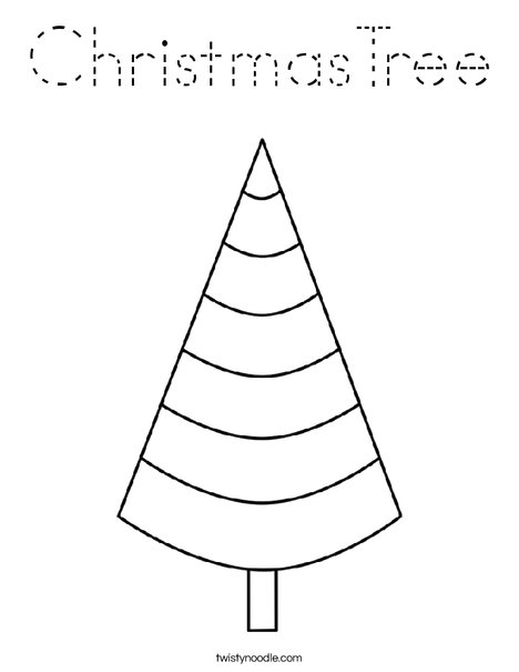 Cone Shaped Tree Coloring Page