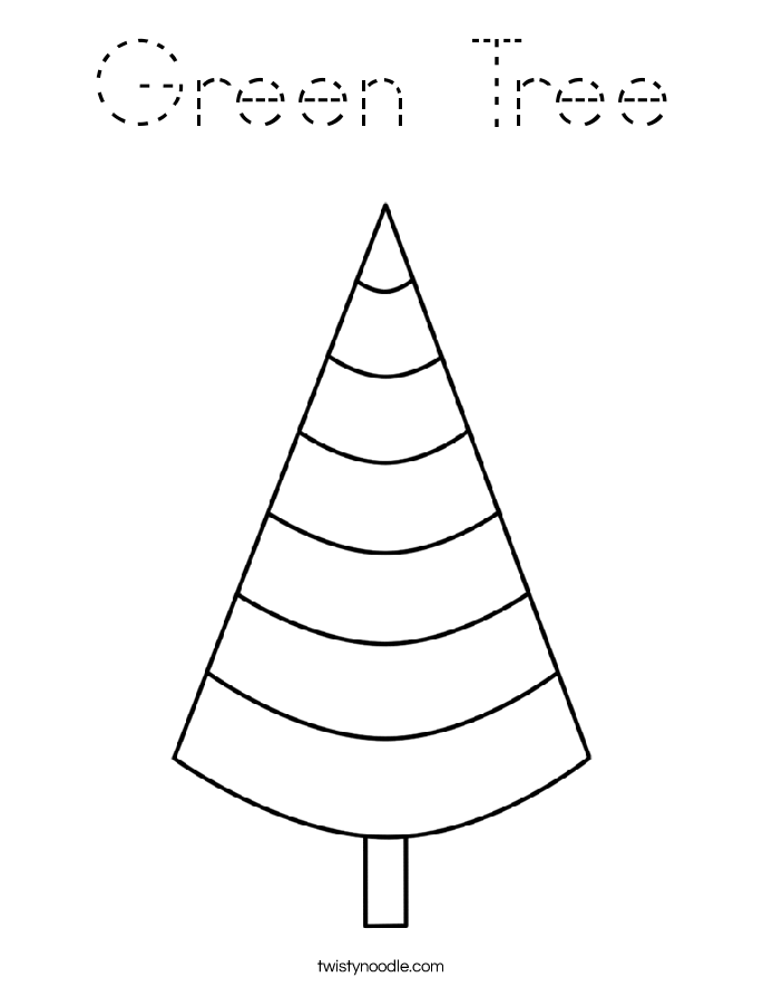 Green Tree Coloring Page