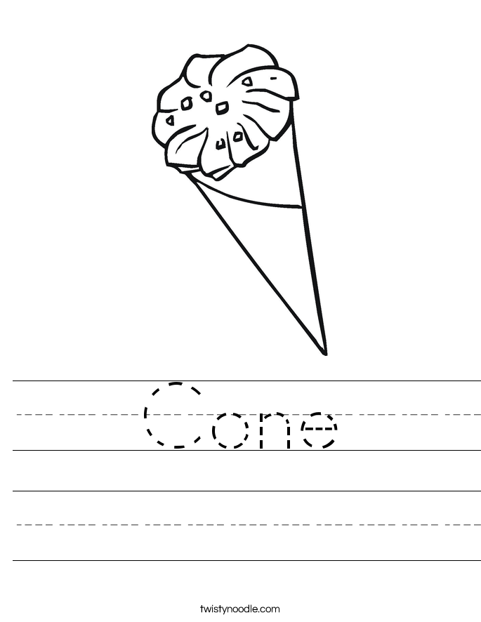 Cone Worksheet Twisty Noodle Cone Worksheet Twisty Noodle