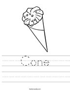 Cone Handwriting Sheet