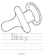 Binky  Handwriting Sheet