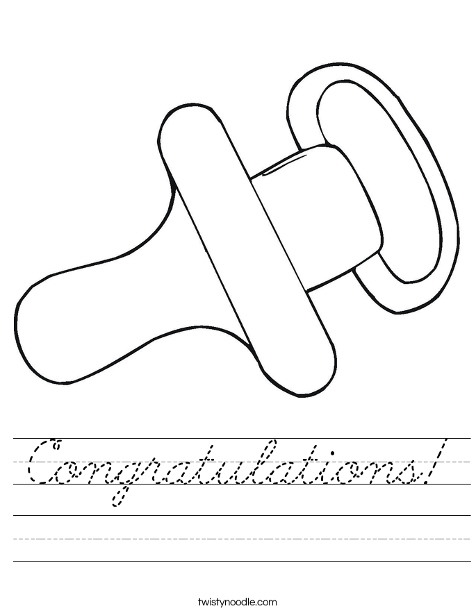 Congratulations! Worksheet