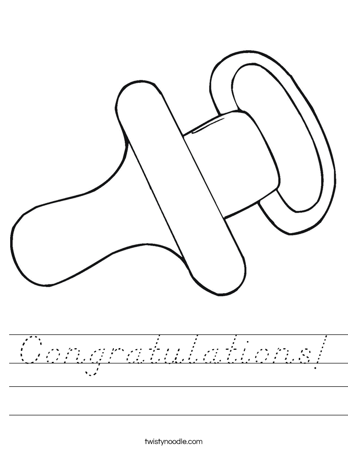 Congratulations! Worksheet