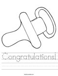 Congratulations! Worksheet