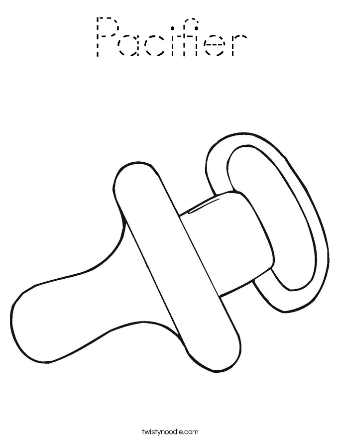 Pacifier Coloring Page