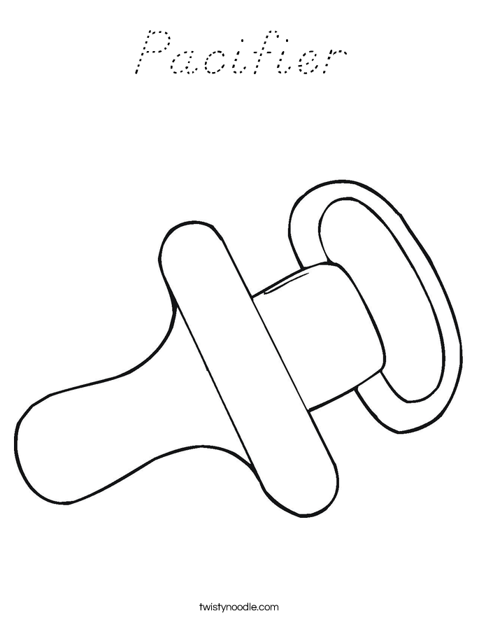 Pacifier Coloring Page