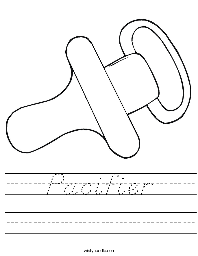 Pacifier Worksheet