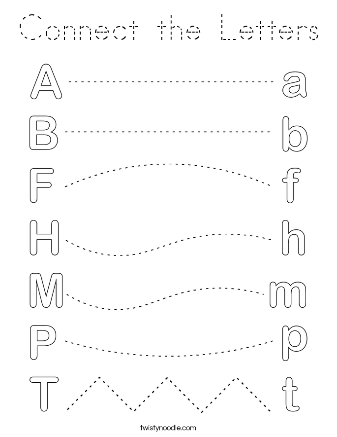 Connect the Letters Coloring Page
