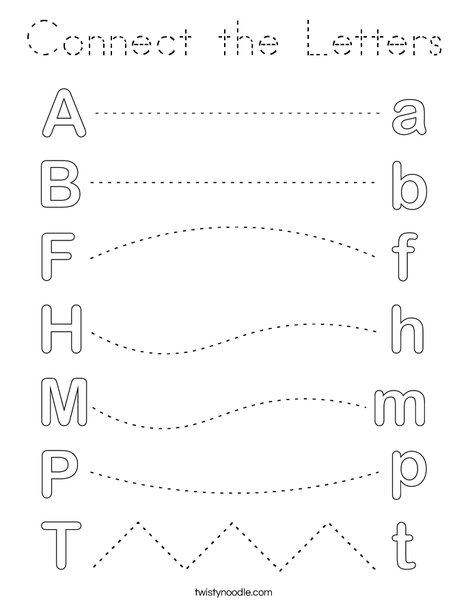 Connect the Letters Coloring Page
