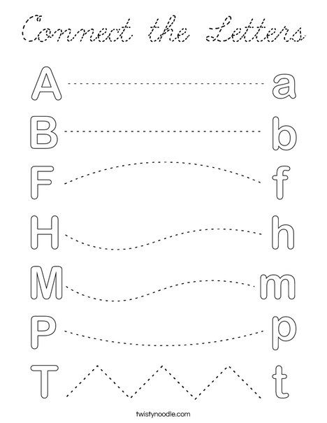 Connect the Letters Coloring Page