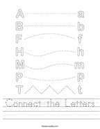 Connect the Letters Handwriting Sheet