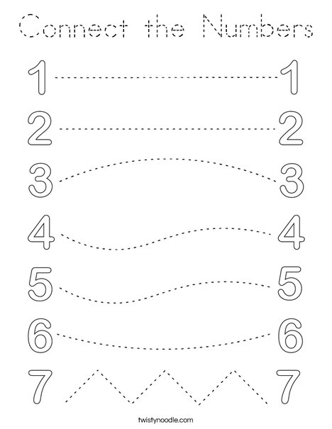 Connect the Numbers Coloring Page