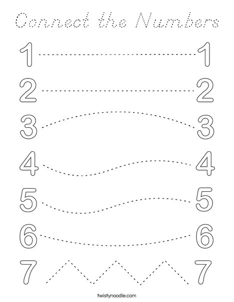 Connect the Numbers Coloring Page