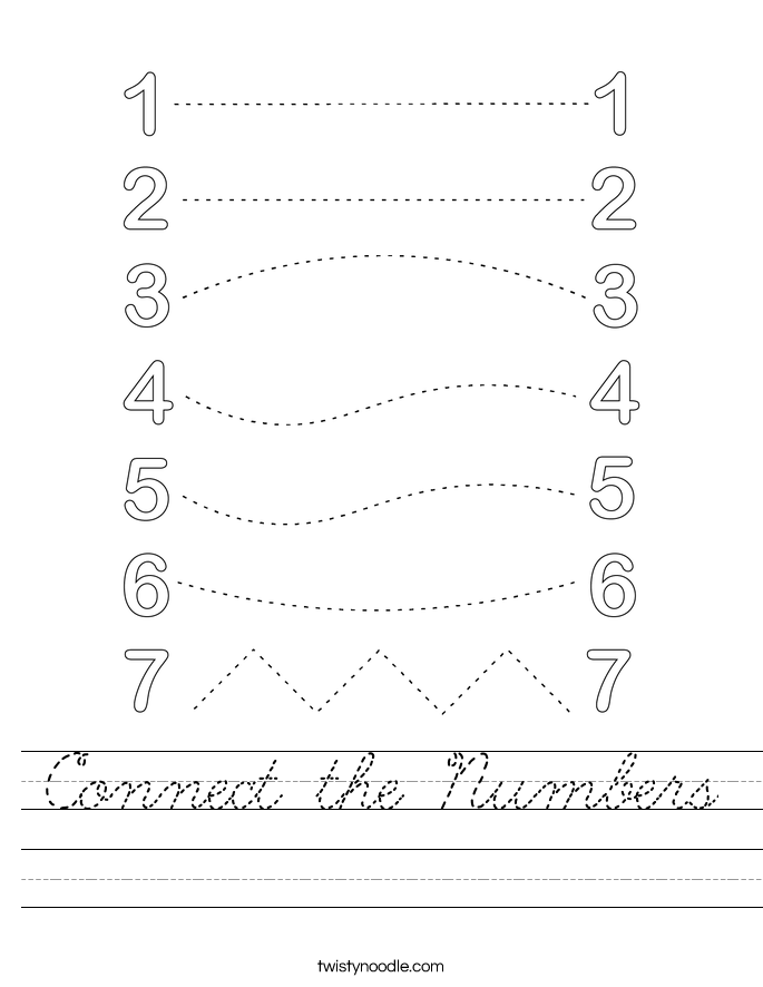 Connect the Numbers Worksheet