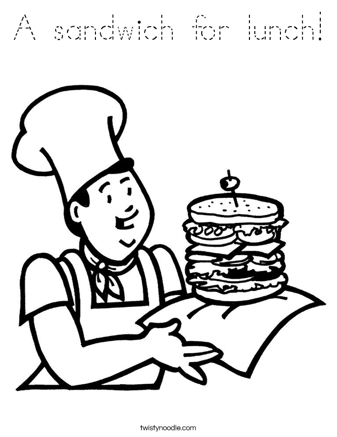 A sandwich for lunch! Coloring Page