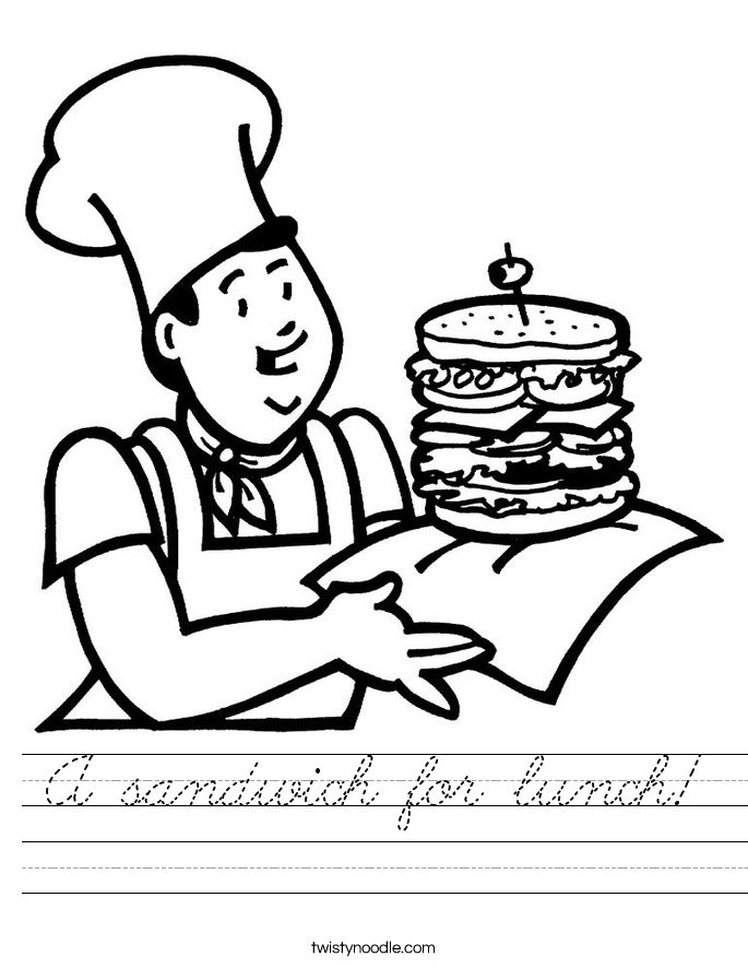 A sandwich for lunch! Worksheet
