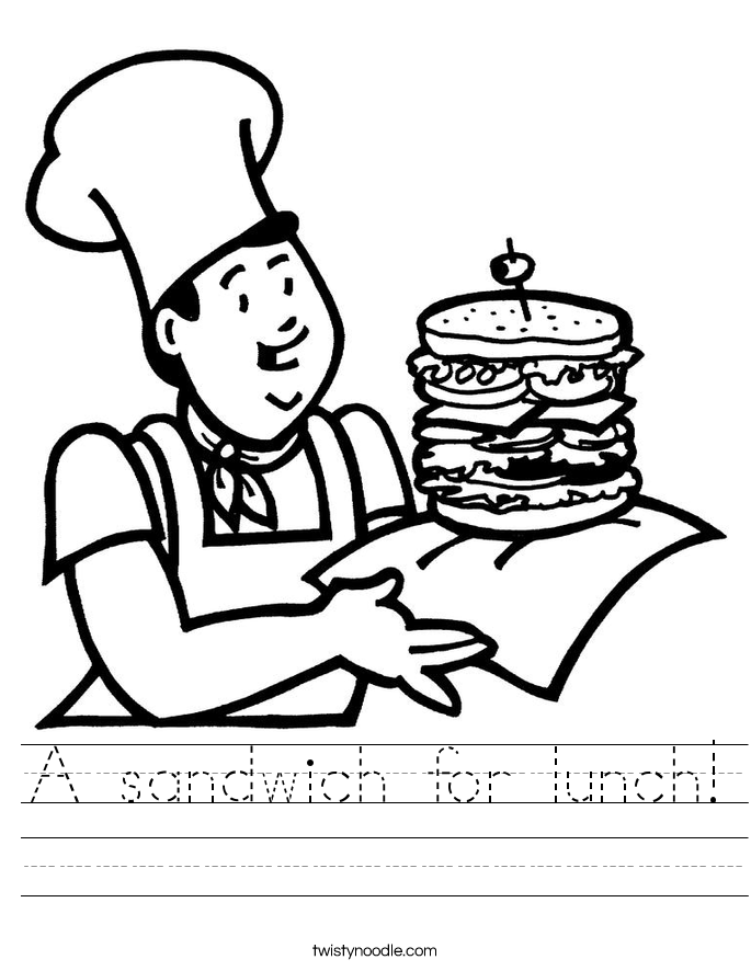 A sandwich for lunch! Worksheet
