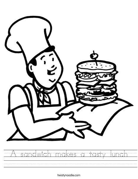 Cook with Sandwich Worksheet