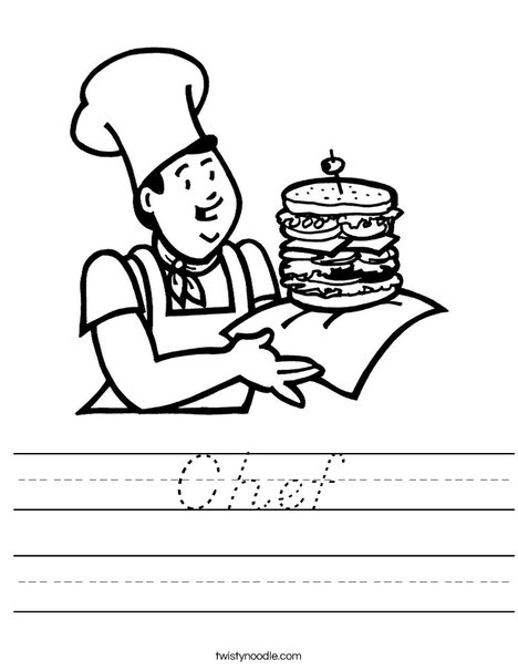 Cook with Sandwich Worksheet