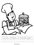 Cook makes a hamburger Worksheet