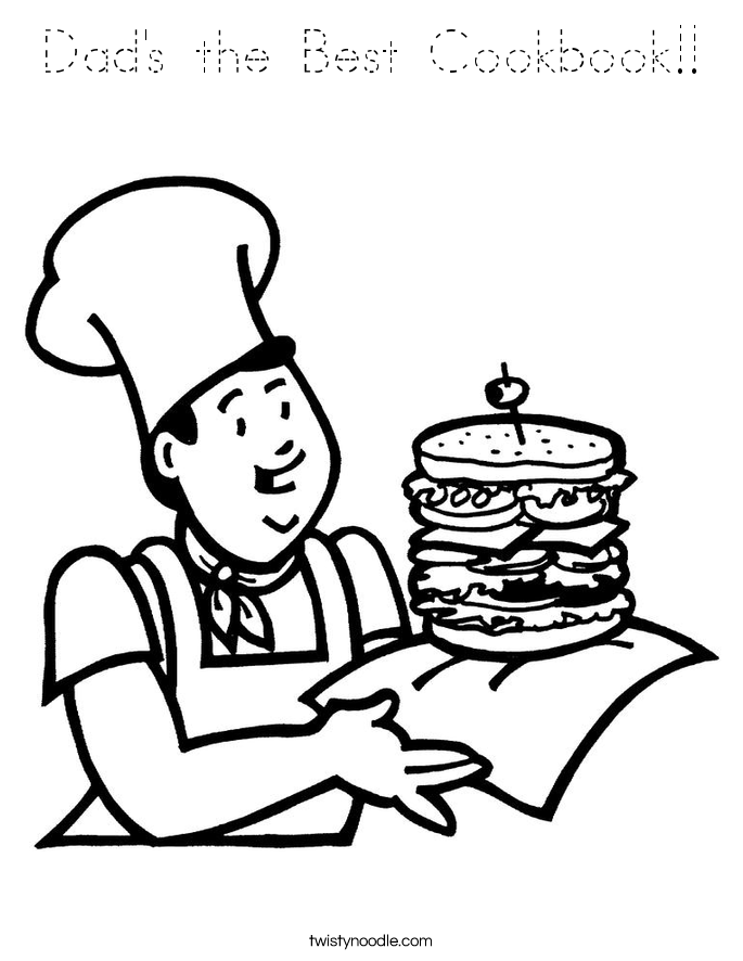 Dad's the Best Cookbook!! Coloring Page