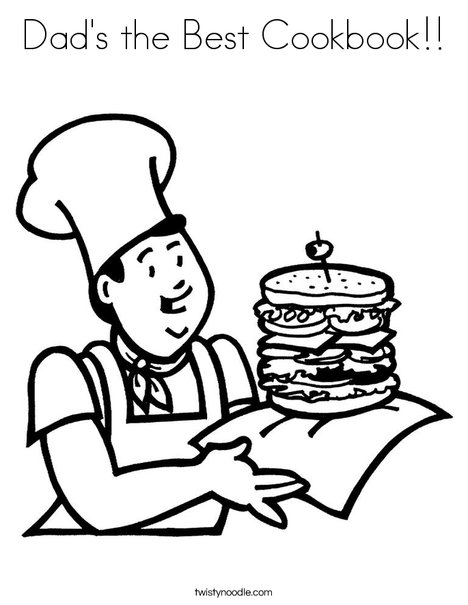 Cook with Sandwich Coloring Page
