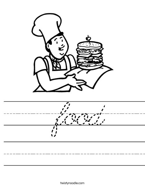 Cook with Sandwich Worksheet