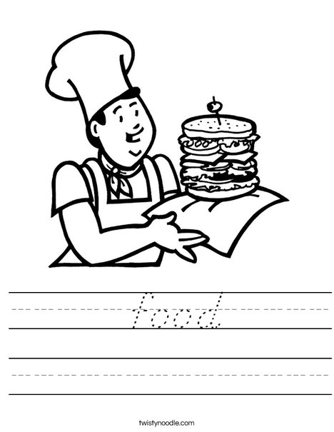 Cook with Sandwich Worksheet