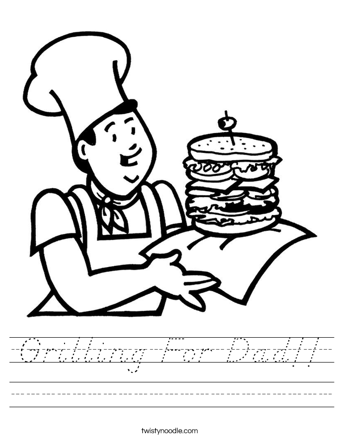 Grilling For Dad!! Worksheet