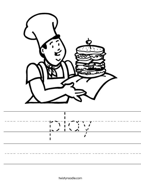 Cook with Sandwich Worksheet