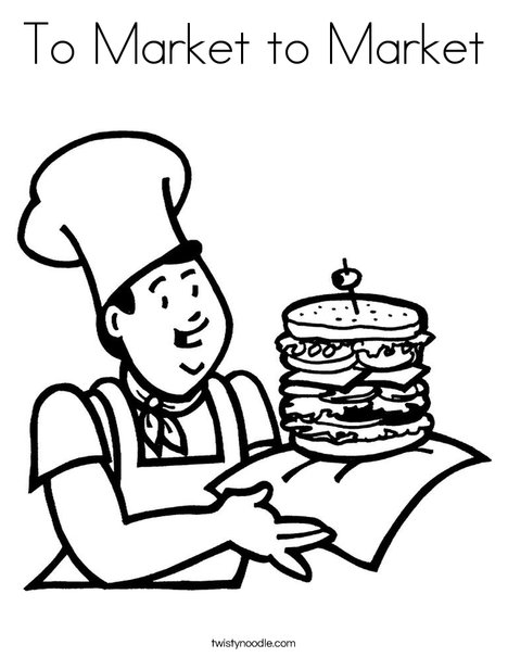 Cook with Sandwich Coloring Page