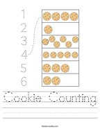 Cookie Counting Handwriting Sheet