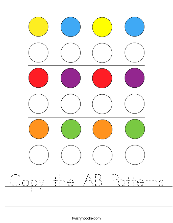 Copy the AB Patterns Worksheet