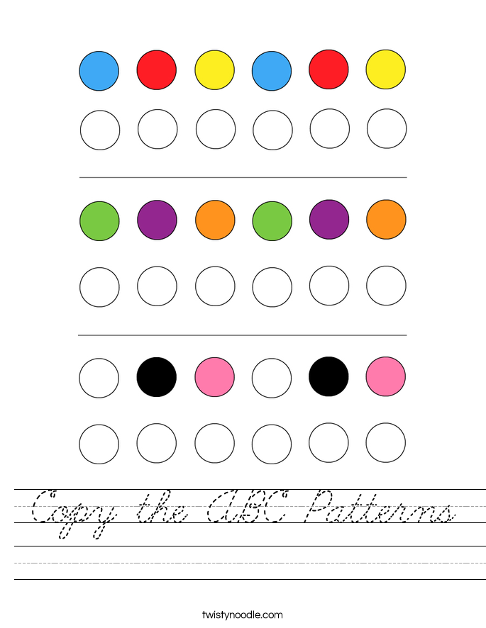 Copy the ABC Patterns Worksheet