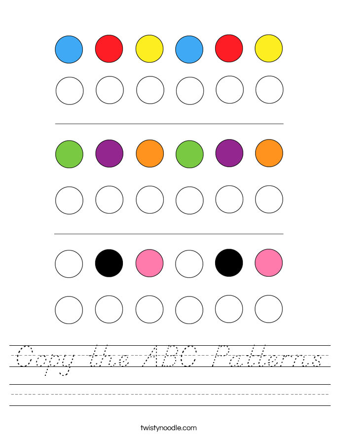 Copy the ABC Patterns Worksheet