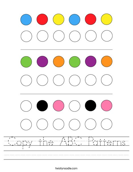 Copy the ABC Patterns Worksheet