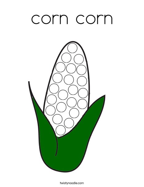 Corn Dot Painting Coloring Page