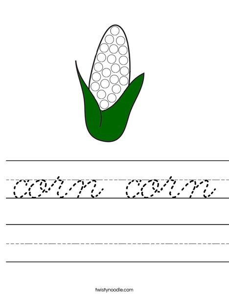 Corn Dot Painting Worksheet