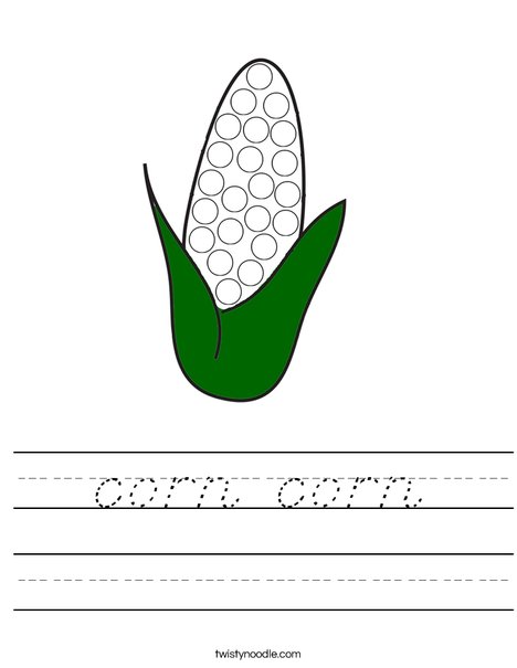 Corn Dot Painting Worksheet