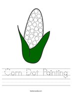 Corn Dot Painting Handwriting Sheet