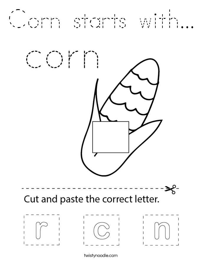 Corn starts with... Coloring Page