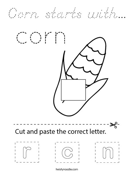 Corn starts with... Coloring Page
